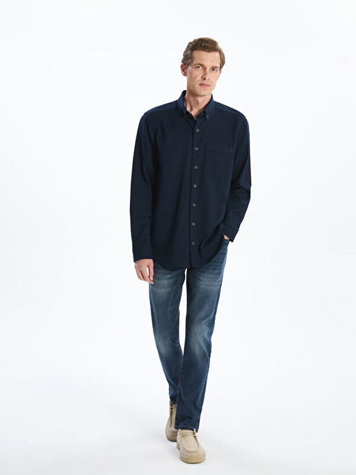 Regular Fit K?sa Kollu Gabardin Erkek G?mlek