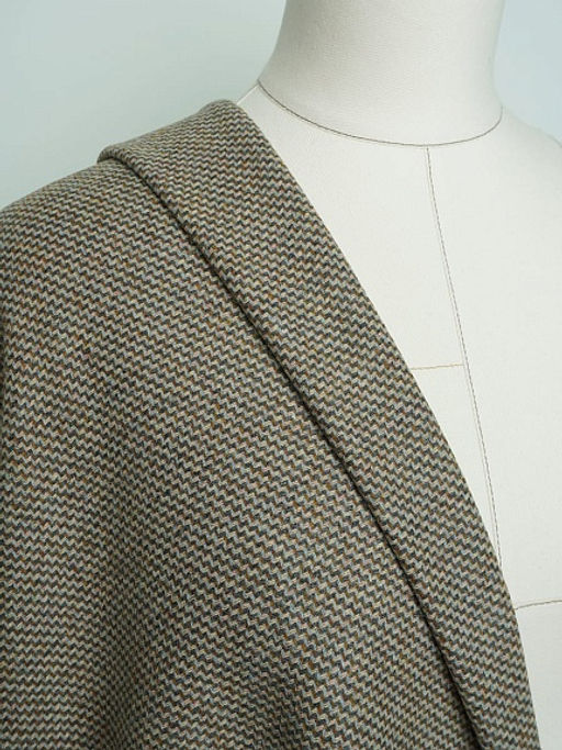 Шерсть пальтово-костюмная Твид цв.Коричневый/серый/песочный, ш.1.5м, шерсть-50%, п/э-50%, 380гр/м.кв - Купава фото 10