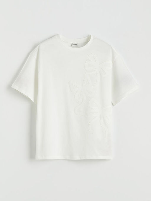 Bisiklet Yaka Fiyonk Nak??l? K?z ?ocuk Ti??rt