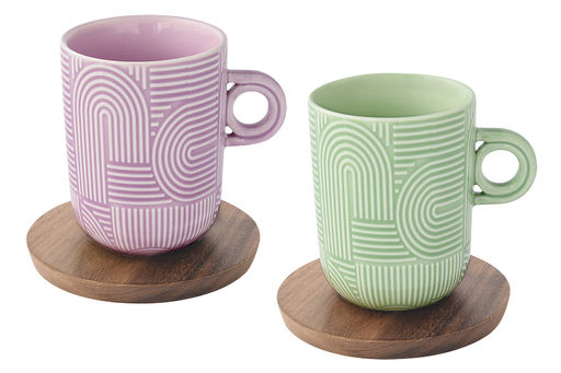 Набор кружек Радуга, сиреневая, зелёная, 0,35 л, 2 шт - Easy life фото 2