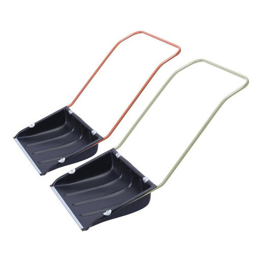 Движок пластиковый для уборки снега, чёрный ковш 600 × 470 мм, металлическая планка, металлическая ручка цвет МИКС