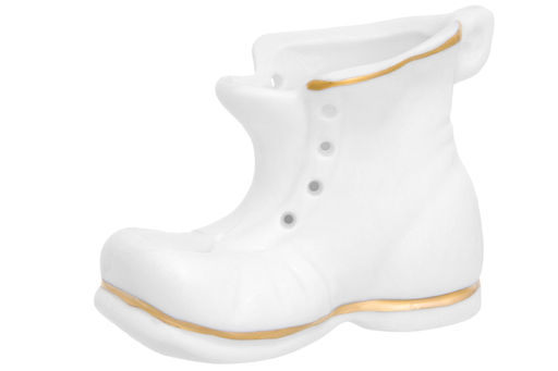 Вазочка п/зубоч. 7*3*5 см "Башмачок" белая, золото