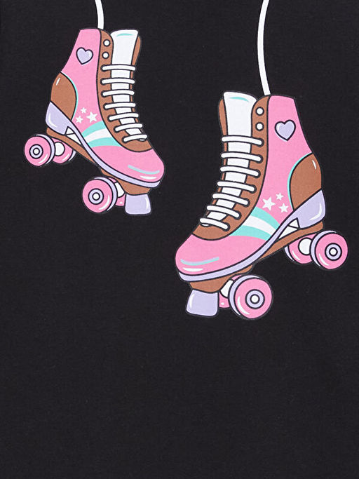 Bisiklet Yaka Bask?l? Uzun Kollu K?z ?ocuk Ti??rt - Waikiki фото 2