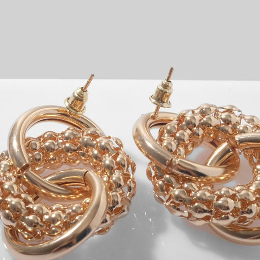 Серьги металл «Конго-кольца», цвет золото