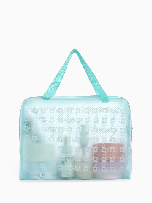 Цена за 2 шт. Косметичка - сумка на молнии, с ручками, для бассейна, с рисунком, зелёная