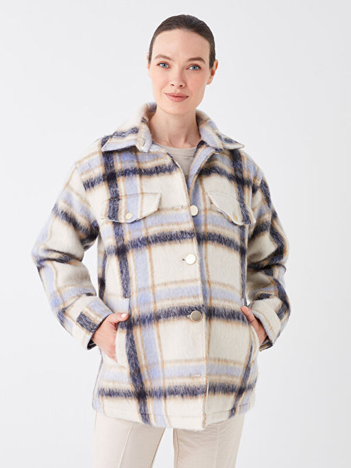 Ekose Desenli Uzun Kollu Hamile Ka?e Kaban