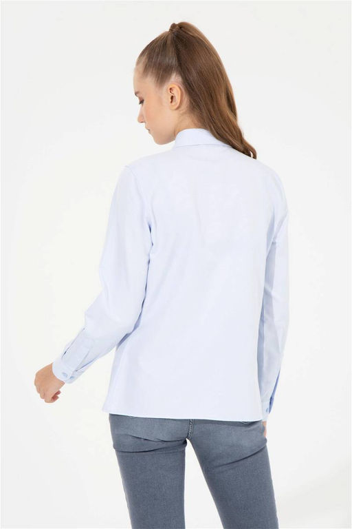 U. S. Polo Assn Женская голубая базовая рубашка с длинным рукавом - U.s. polo assn фото 13