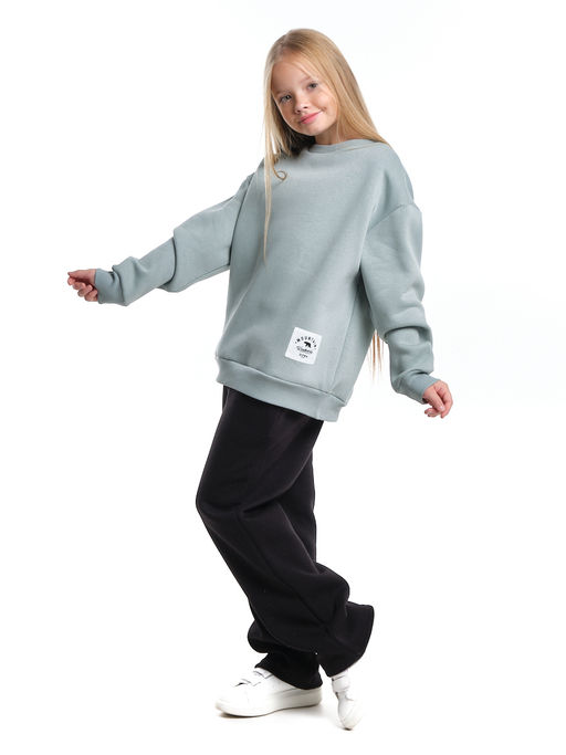 Джемпер для девочки школьный детская одежда с начесом хлопок 22-7320 мята - Mini maxi фото 7