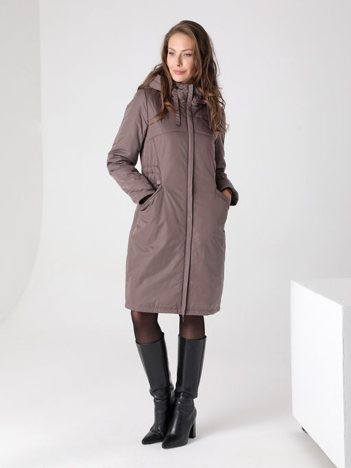 24312 Пальто дем. бежево-коричневый - Dizzyway фото 5