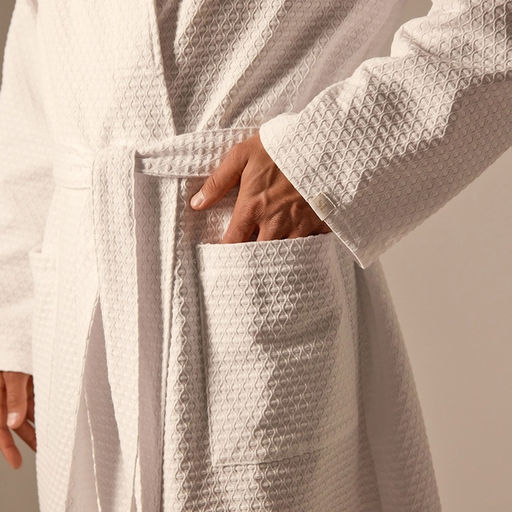 Халат вафельный мужской SL HOME: Waffle «Блан де Блан», размер XL, хлопок 100%, белый