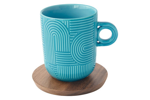 Набор кружек Радуга, мятная, морская волна, 0,35 л, 2 шт - Easy life фото 4