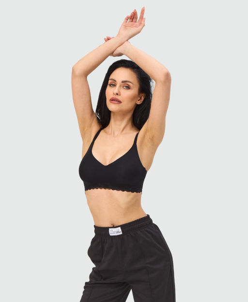 Топ-бюстье бюстгальтер бесшовный Vanessa for me S008 нейлон, эластан черный размеры S, M, L, XL