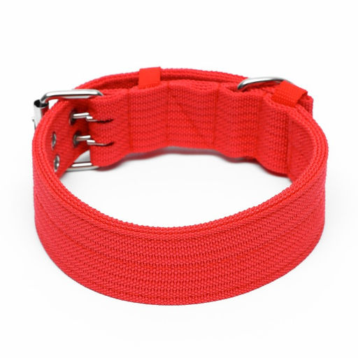 Ошейник четырехслойный, 64 х 4 см, ОШ 50-58 см, полиэстер, красный - Пижон фото 2