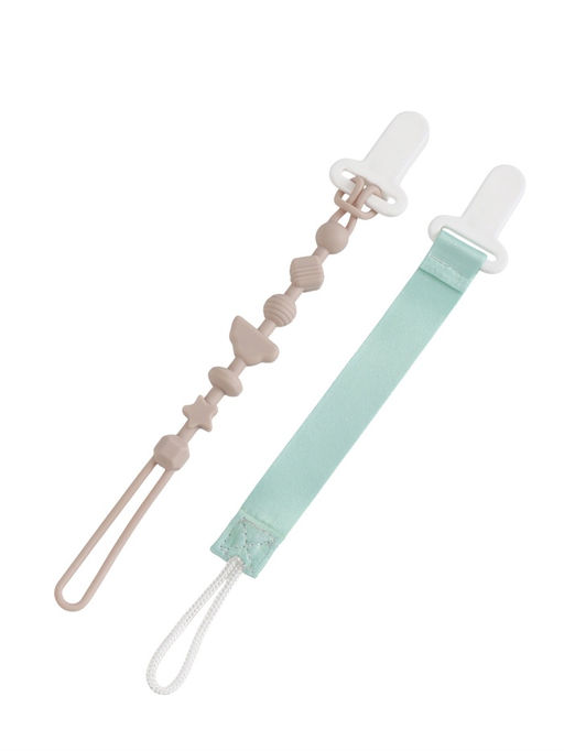 Держатель для соски пустышки, 2 шт, текстиль и силикон, Mum&Baby