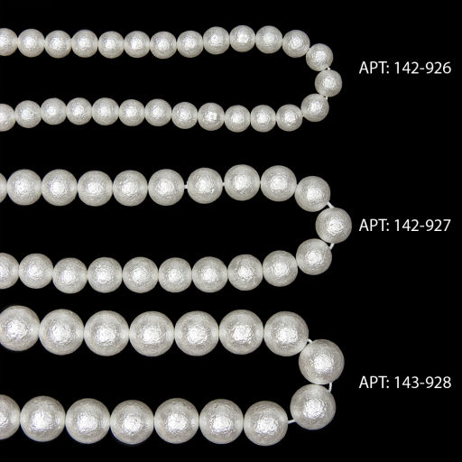 Бусины круглые на леске 6 мм (SF-8071) хлопковый жемчуг белый - Больше подарков фото 2