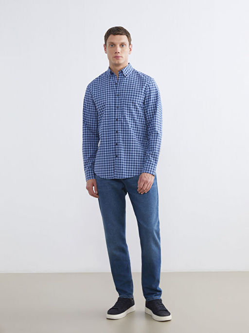 Regular Fit Ekose Poplin Erkek G?mlek