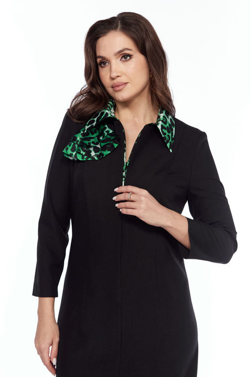 Платье VILENA 1043 черный+леопард  фото 39