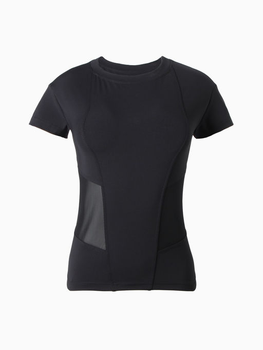 Футболка спортивная с сеткой женская MINAKU, чёрная, размер 44