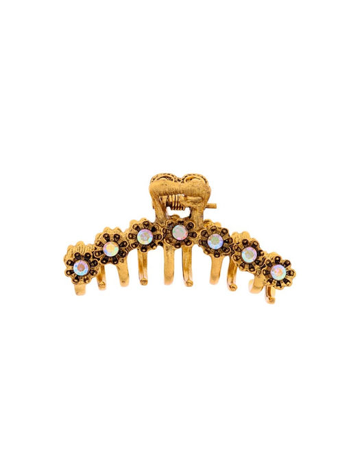 Цена за 6 шт. Крабик для волос «Каспиан», цветочки, 5 см, золото