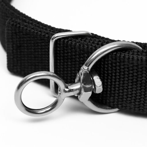 Ошейник двухслойный с вертлюгом, 58 х 3 см, полиэстер, черный - Пижон фото 4