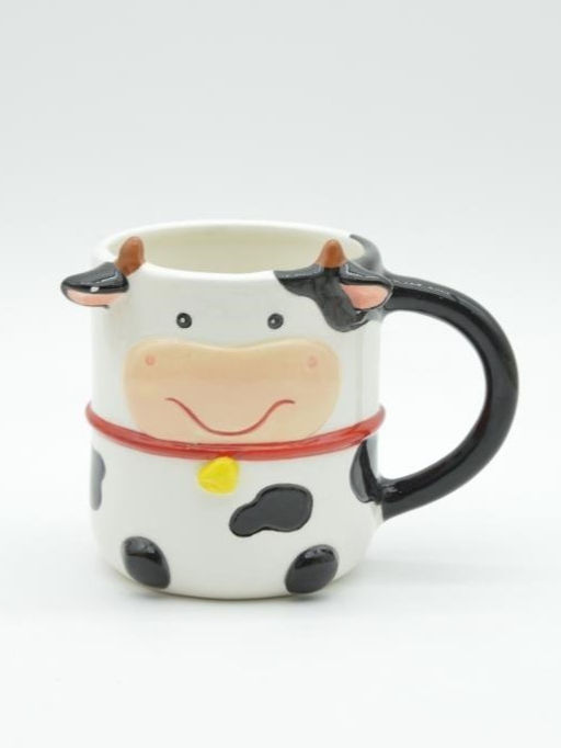 Кружка керамическая Round cow, black