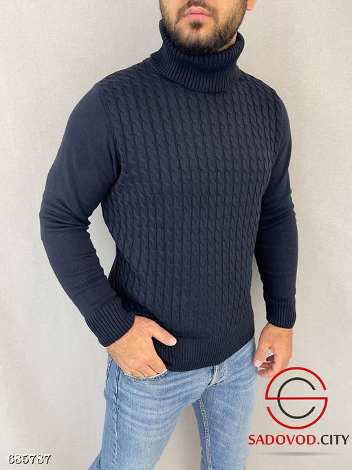 Свитер мужской с воротником стойка