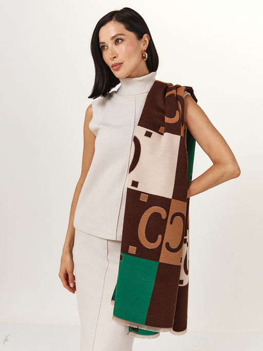 в составе ШЕРСТЬ  и КАШЕМИР Большой, мягкий, теплый  двусторонний палантин - Tantino фото 9