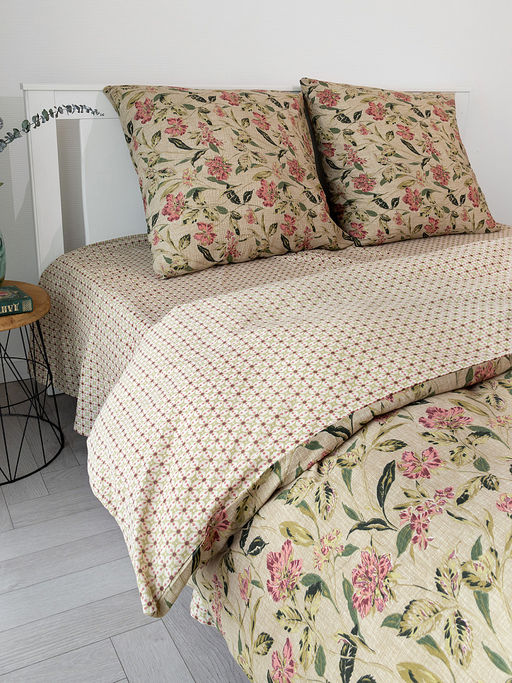 Комплект постельного белья 1,5-спальный зелёный бязь