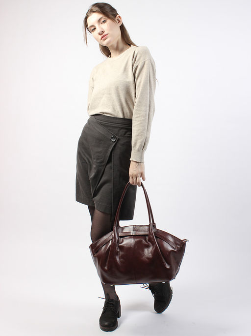 LACCOMA сумка Y2383-бордовый натуральная кожа хлопок фото 2