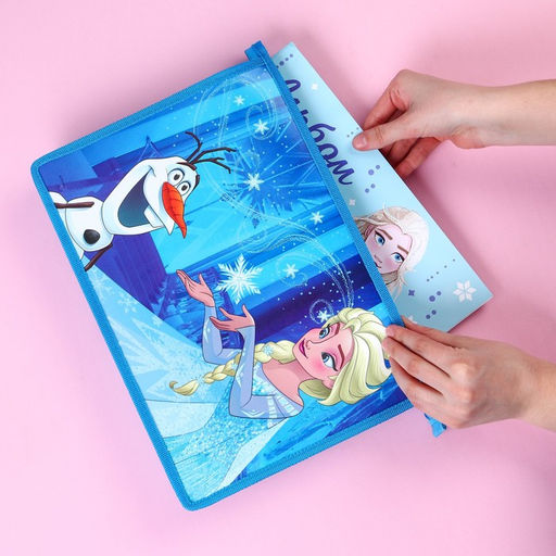 Папка д/тетрадей А4 молния сверху пластик ПМ-А4-29, ХС: Эльза