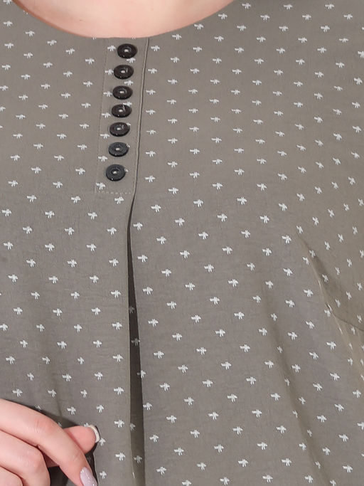 Туника в мелкий горошек больших размеров - Almond фото 2