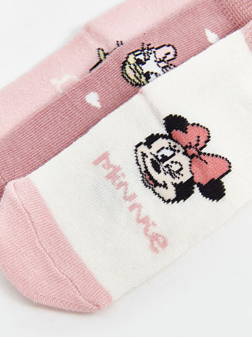 Minnie Mouse Bask?l? K?z Bebek Soket ?orap 3l? - Waikiki фото 3