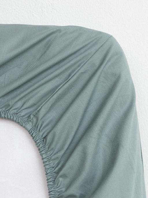 Простыня на резинке Этель 140х200х25 см, бирюзовый, 100% хлопок, перкаль  фото 9