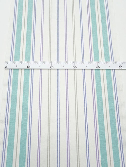 Холст полотенечный Полоска цв.мятный/синий/сиреневый, ш.0.5м, лен-30%, хл-70%, 140гр/м.кв - Купава фото 2