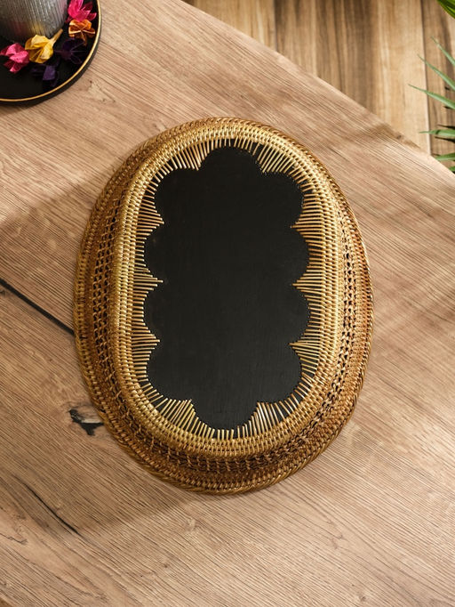 Корзинка плетёная из ротанга «Цветы 2», 34×26×7 см, МИКС