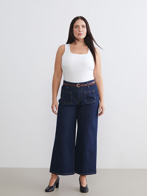 B?y?k Beden Wideleg Kad?n Jean Pantolon