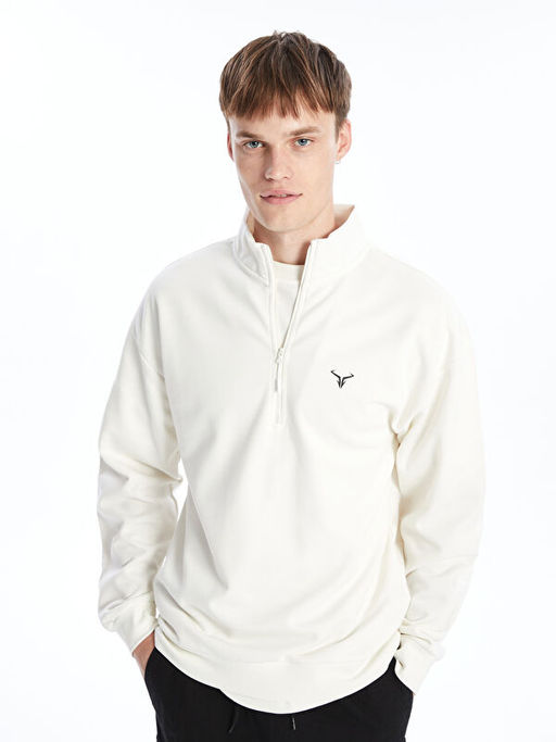 Dik Yaka Erkek Sweatshirt