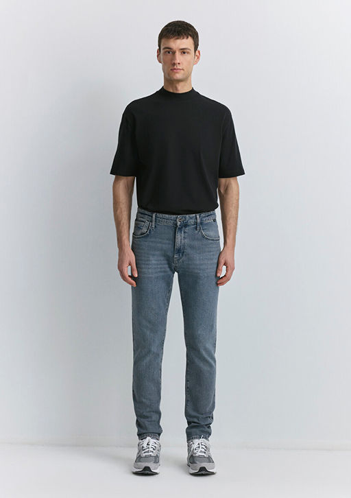 Milan Mavi Black Puslu Koyu Mavi-Gri Jean Pantolon фото 2