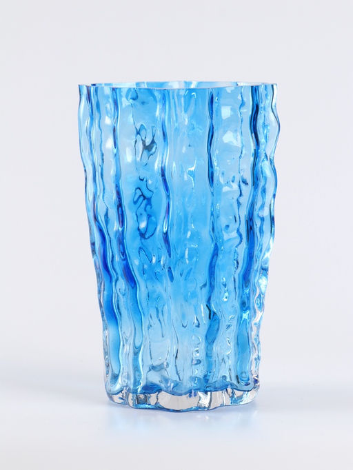 Ваза «Фонс», 24×14.5 см, стекло, синяя