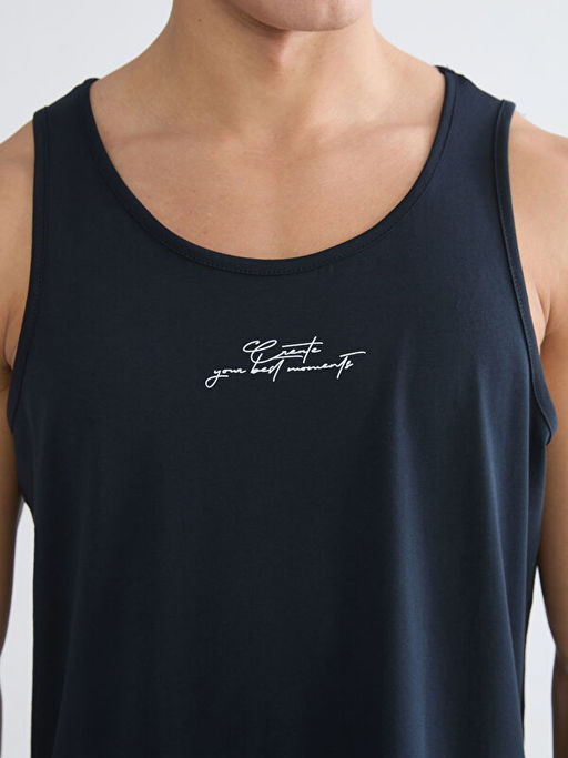 U Yaka Bask?l? Erkek Kolsuz Ti??rt