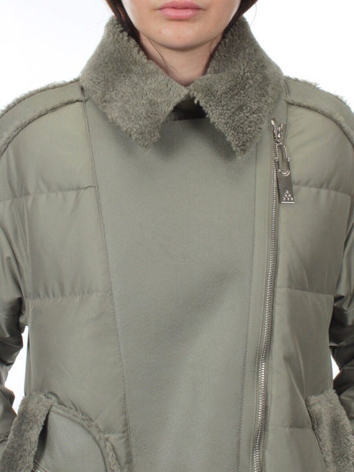 902 GRAY/GREEN Куртка зимняя облегченная женская (холлоффайбер 150 гр., искусственная дубленка) - Fashion фото 6