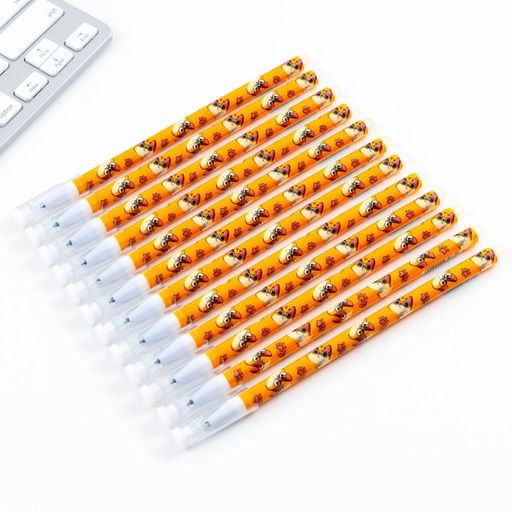 Цена за 10 шт. Ручка пиши-стирай, синяя паста, гелевая, 0.5 мм с колпачком «Кот»