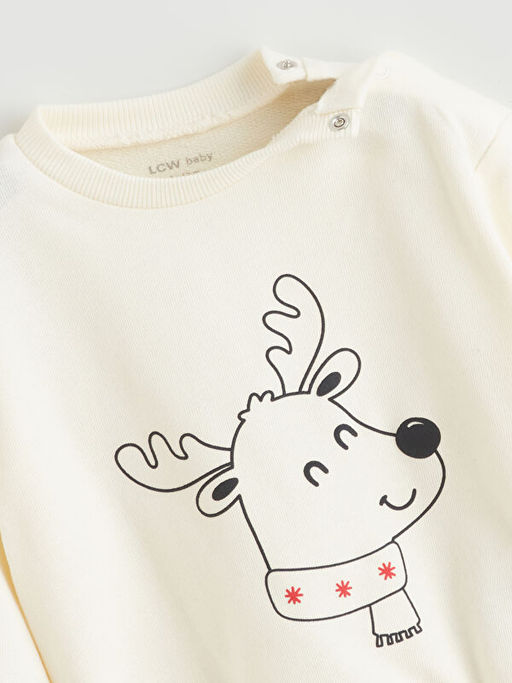 Hayvan Nak??l? Erkek Bebek Sweatshirt