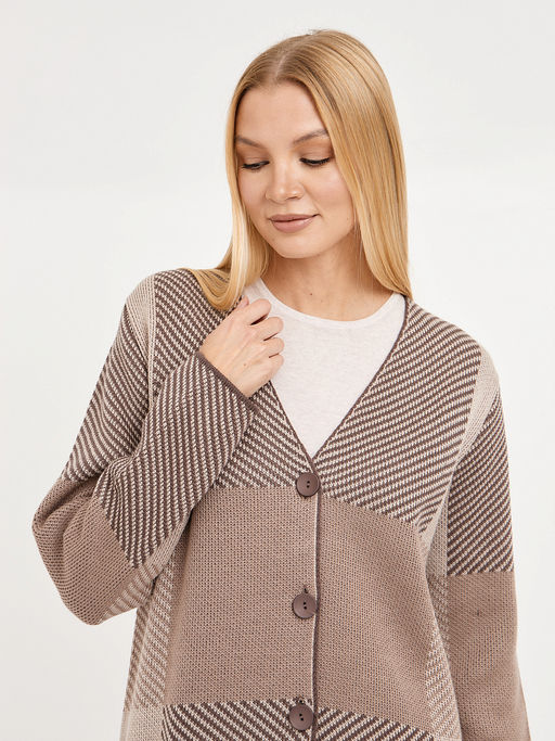 кардиган женский удлиненный в крупную клетку - Glenfield фото 4