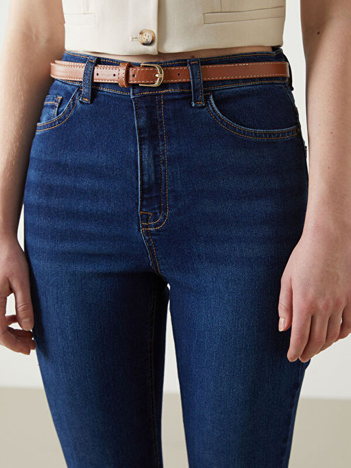 Beli Kemerli J?piter S?per Skinny Fit Kad?n Jean Pantolon