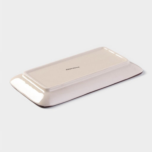 Блюдо Доляна «Искушение», 20×11×2 см, прямоугольное, керамика, серое