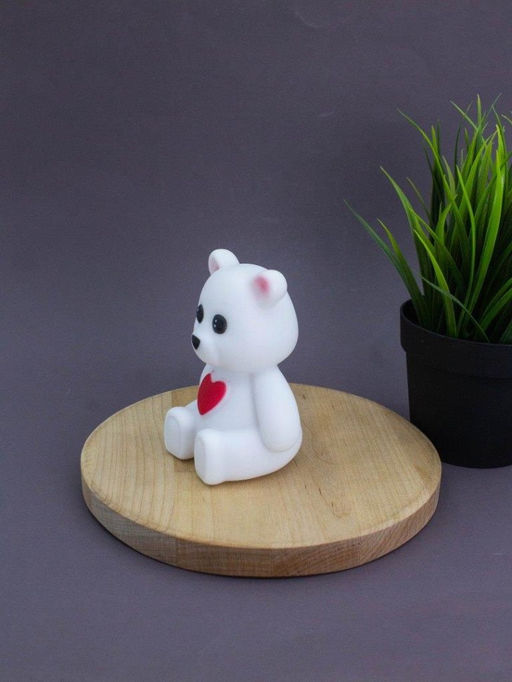 Ночник iLikeGift "Teddy heart", white (11*6.5 см)