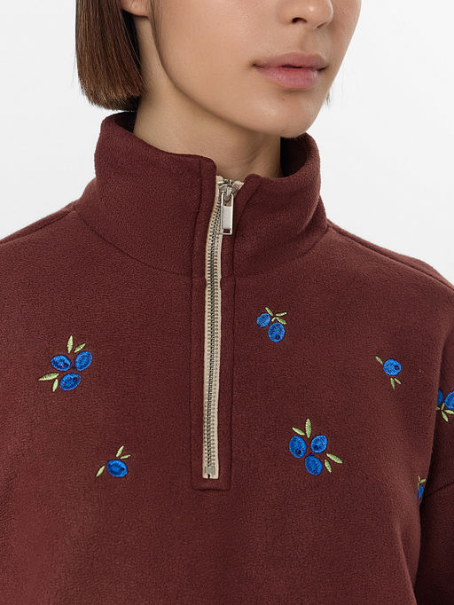 Толстовка женская коричневая из флиса