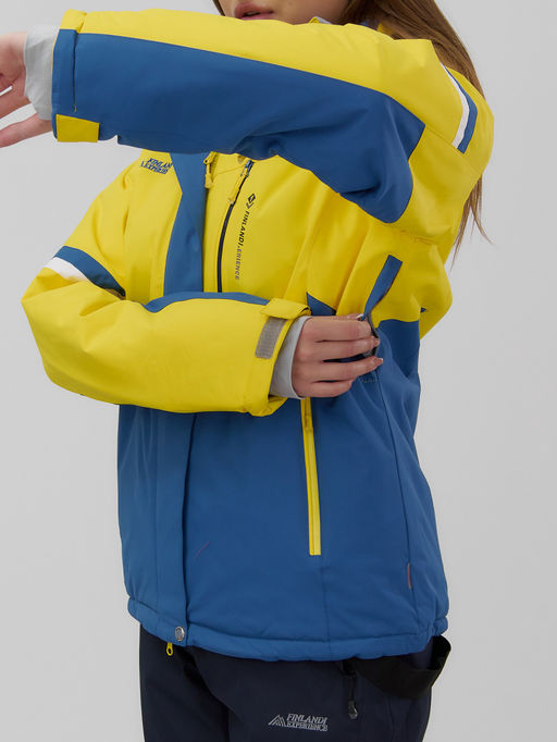 Горнолыжный костюм женский зимний УЦЕНКА желтого цвета 02804J - Mtforce фото 8