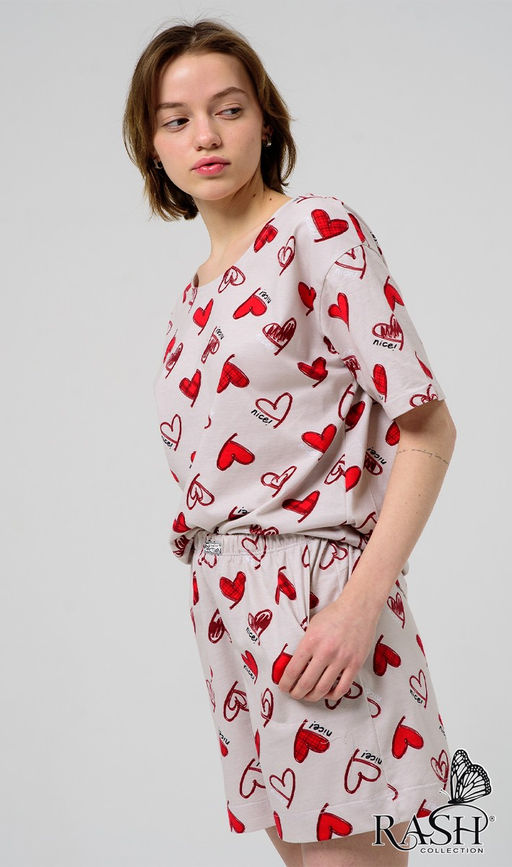 Пижама Валентинки бежевая Цвет:как на фото - Rash фото 5